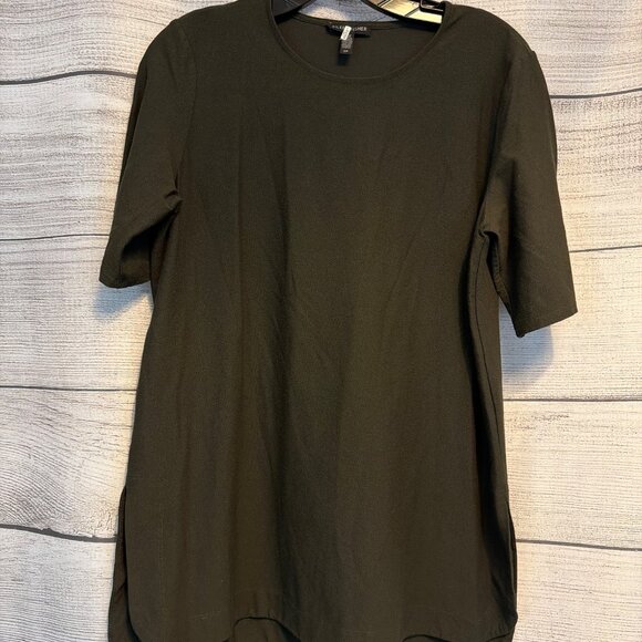Eileen Fisher Green Tunic Short-Sleeve Top Size S - Picture 1 of 3